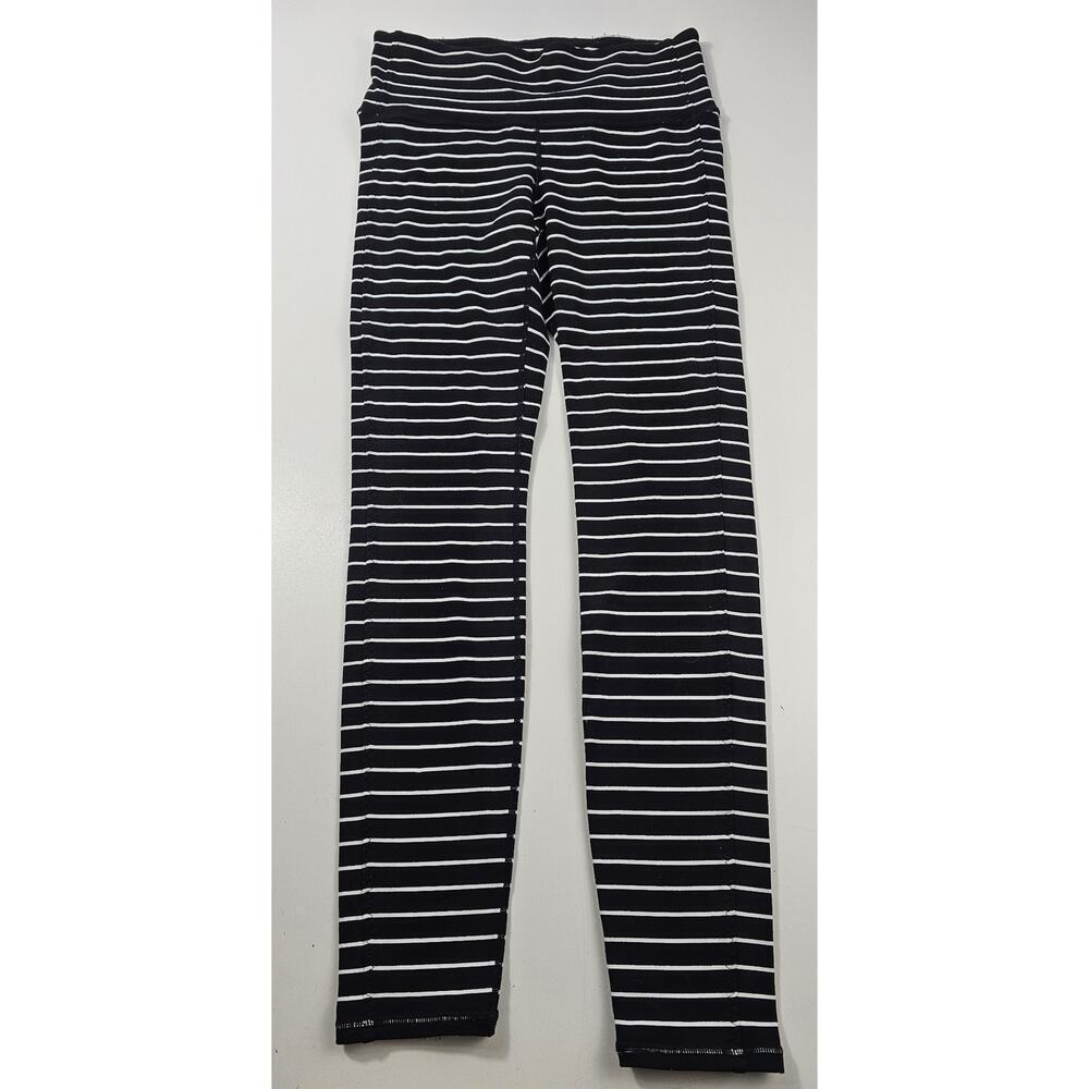 Athleta size S full length leggings black white active running yoga gym *PILLING